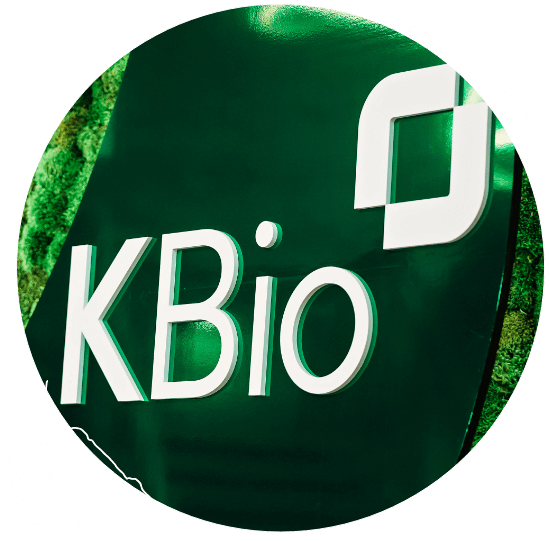 KBio logo with leaves
